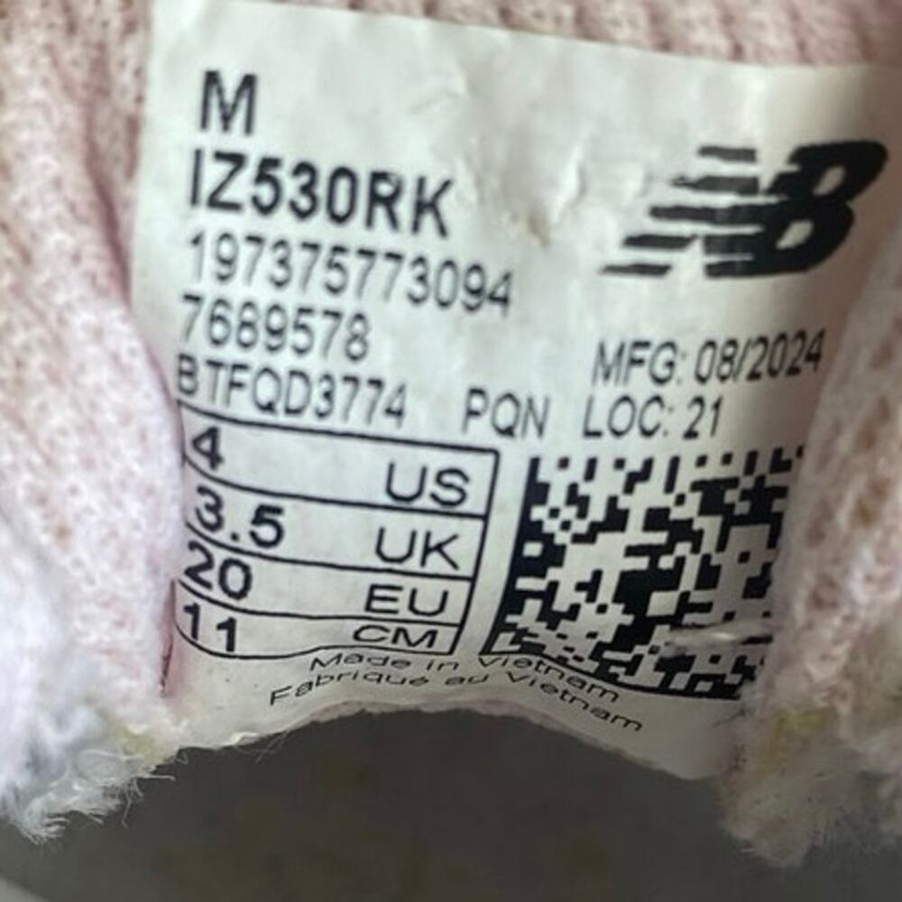 New Balance 530 Metallic Pink/White Toddler Sneakers- SZ 4 C - Picture 9 of 9